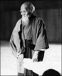 Morihei Ueshiba aos 85 anos