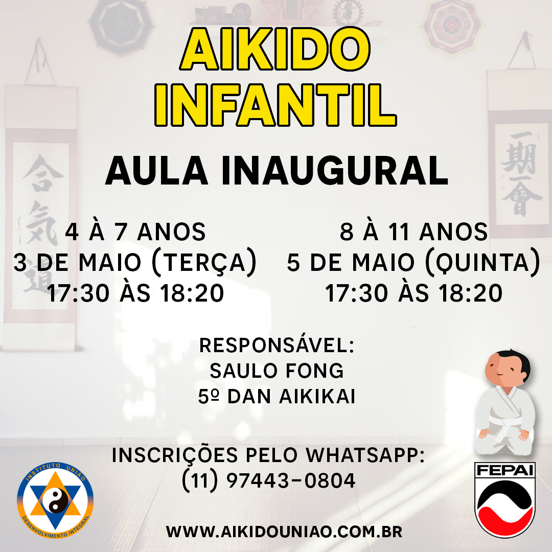 Aula Inaugural de Aikido para Crianças acontece em Maio